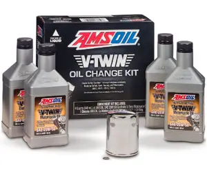 AMSOIL VTWIN Oil Change KIT 20W50 Full Synthetic Motorcycle Oil 4QTS + Filter Review