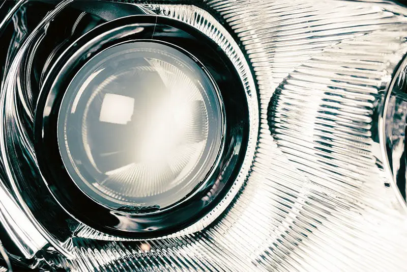Close up of a xenon headlight bulb